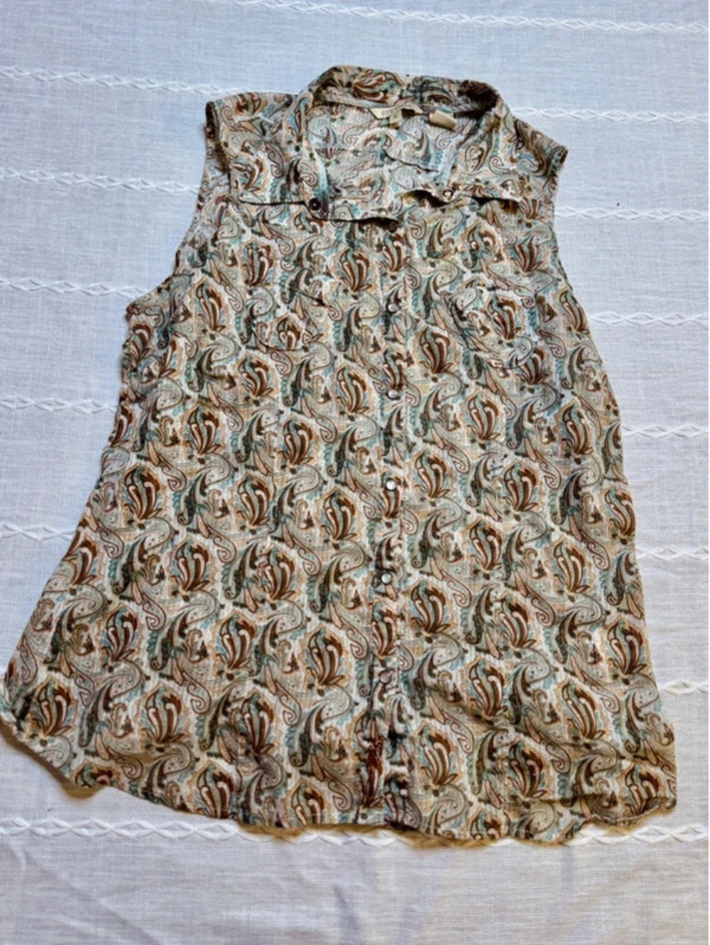 Vintage women’s xl Stetson sleeveless pearl snap